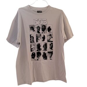 The Walking Dead Men’s Grey Graphic T Shirt Crew Neck Streetwear Festival Casual